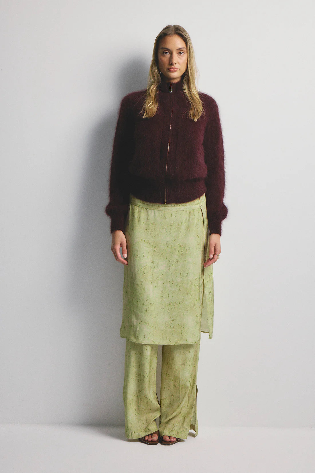 Felix Zip Cardigan | Aubergine