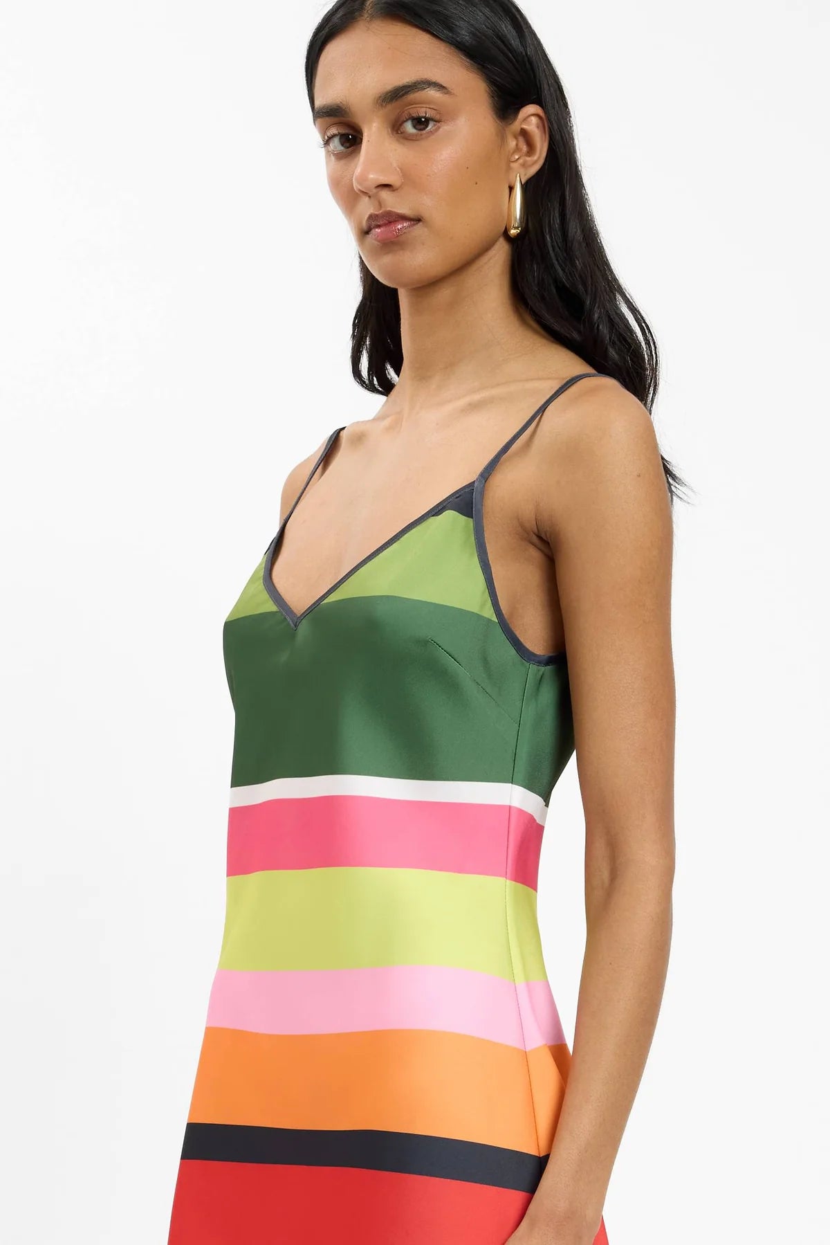 Bias Mini Dress | Emerald Stripe