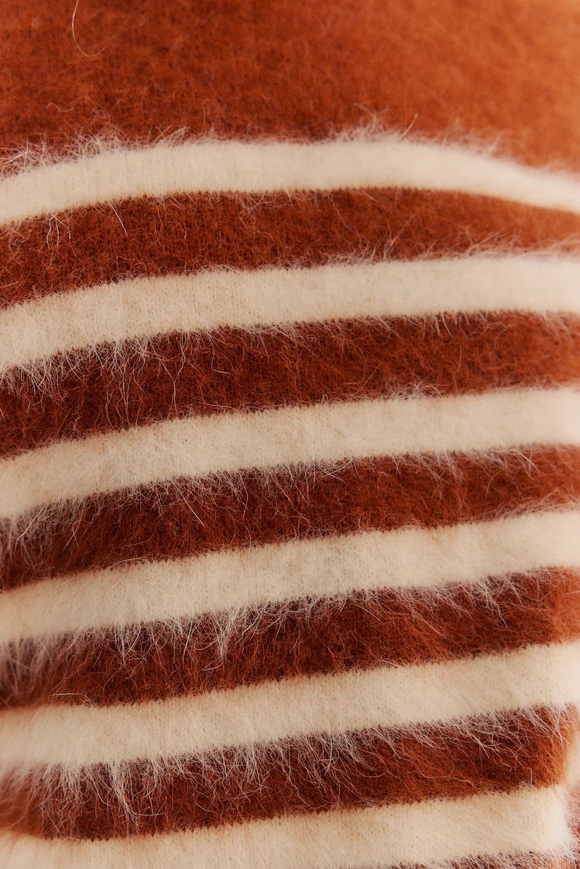 Tara Stripe Knit | Chocolate