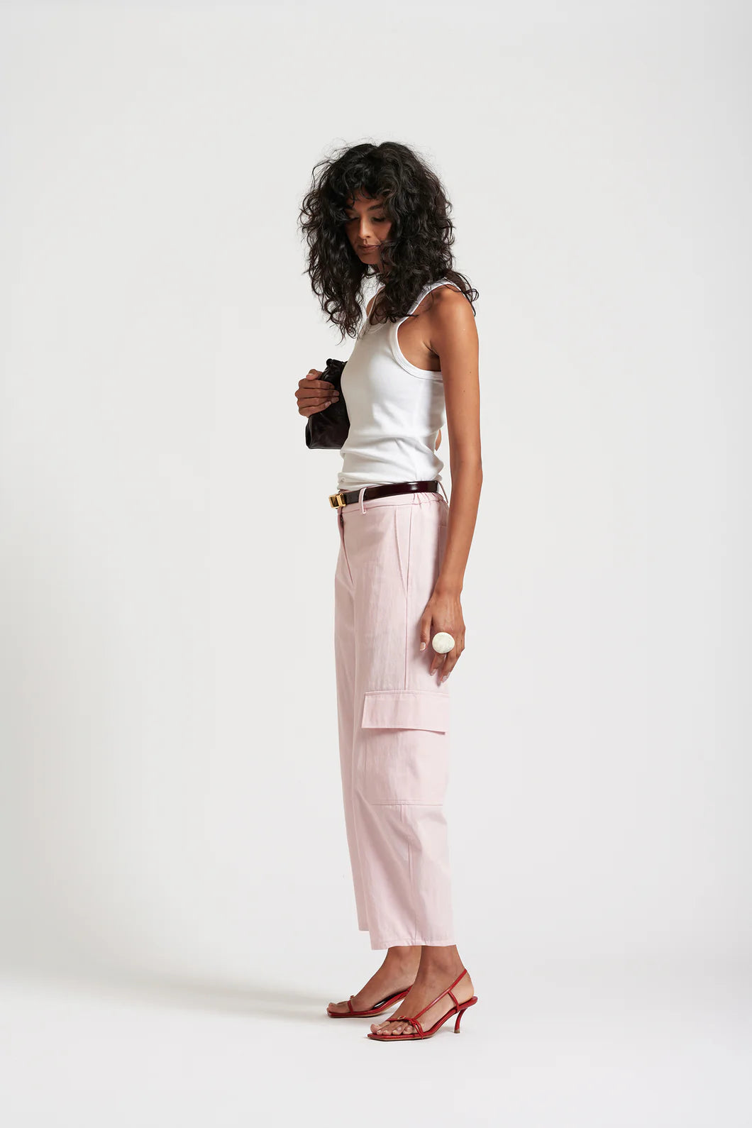 Le Weekend Cotton Nylon Pant | Icy Pink