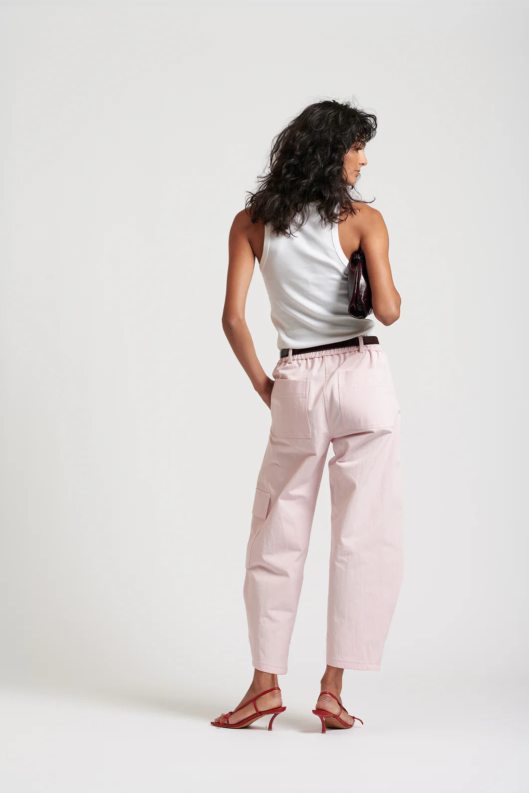 Le Weekend Cotton Nylon Pant | Icy Pink
