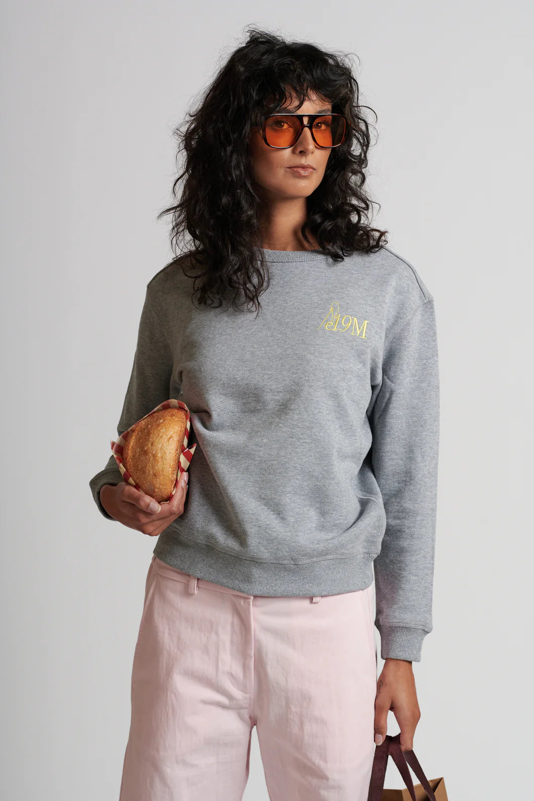 Le 19M Cotton Sweat | Grey Marle