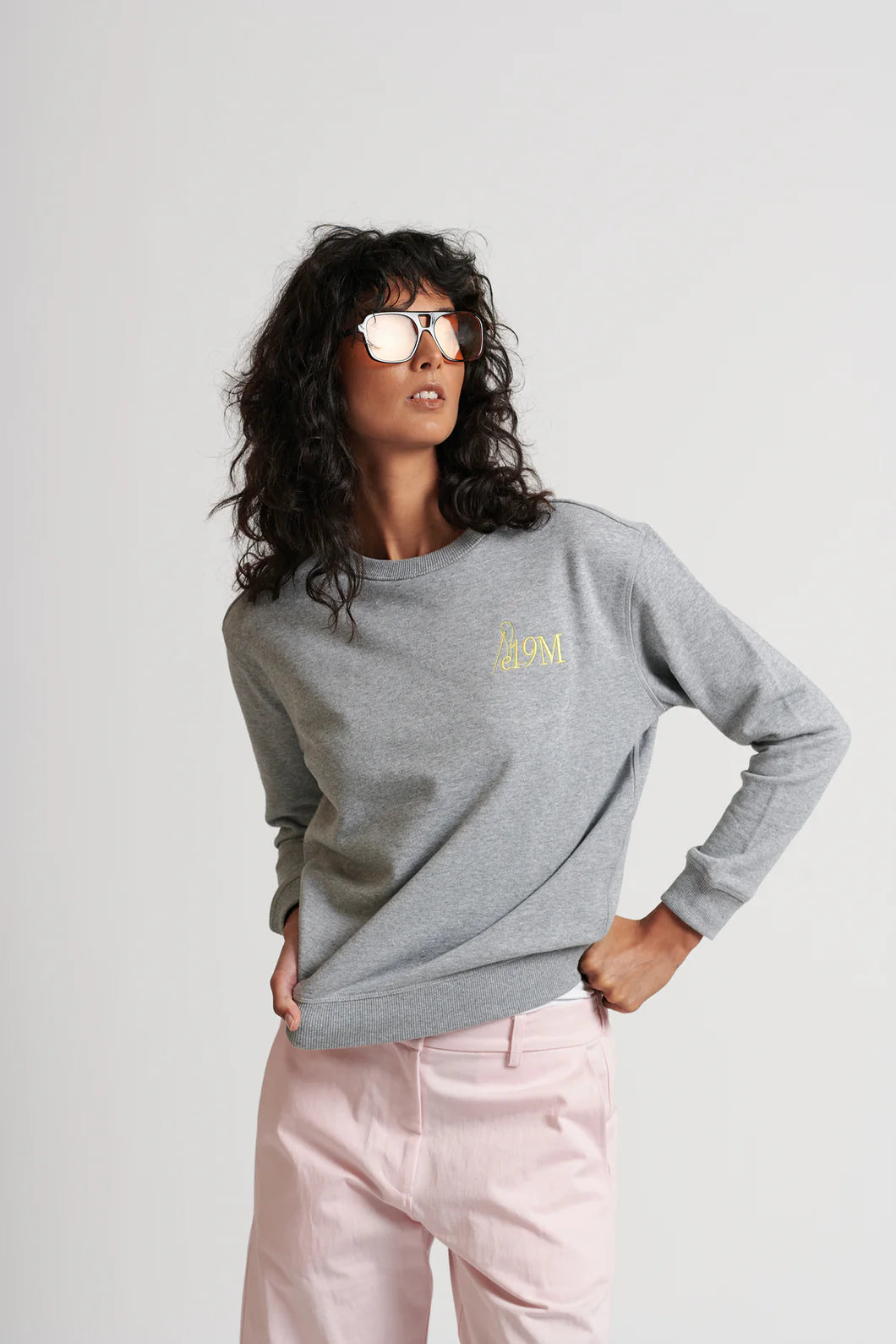 Le 19M Cotton Sweat | Grey Marle