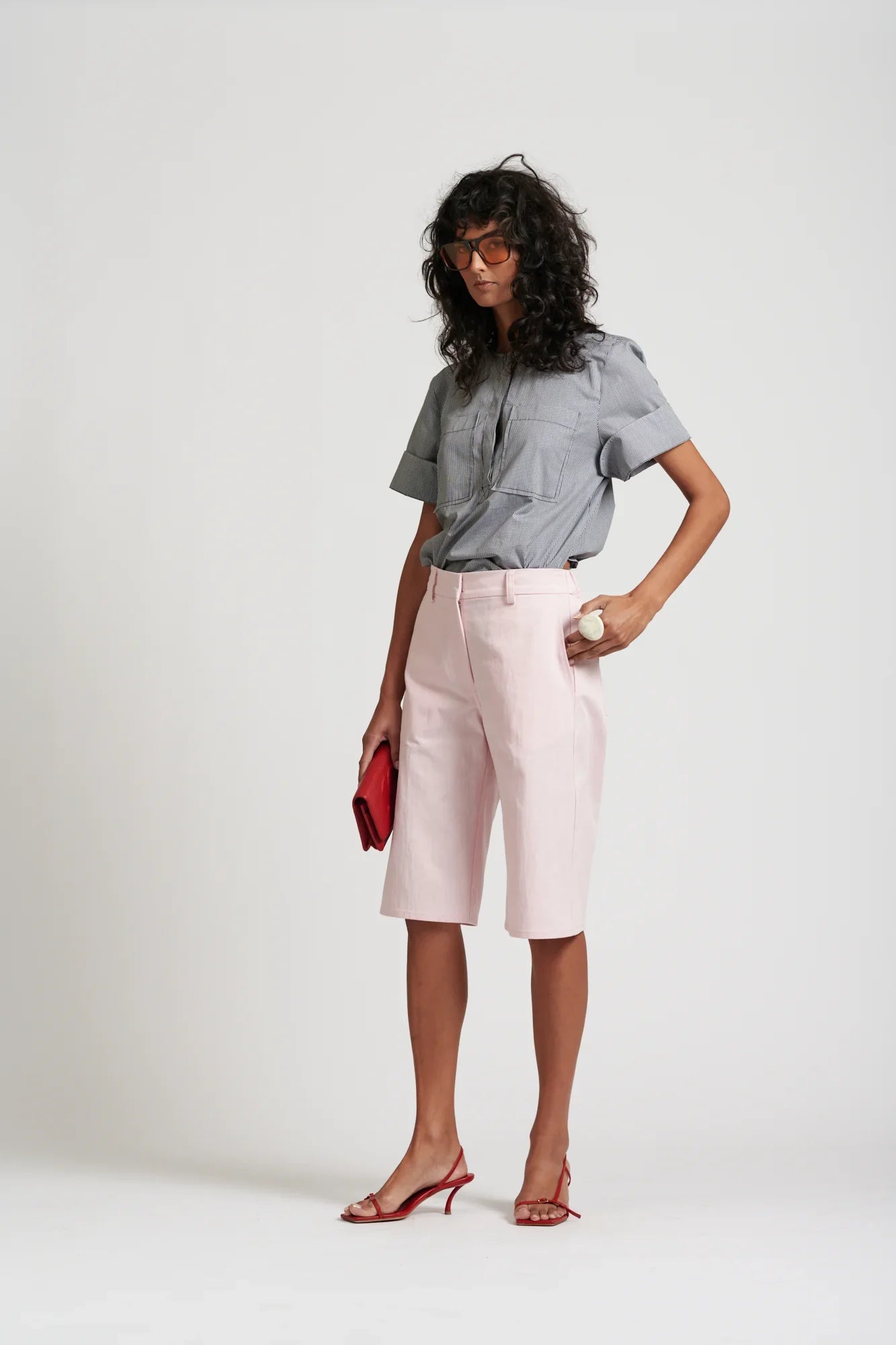 Le Neckerchief Gingham Shirt| Micro Check