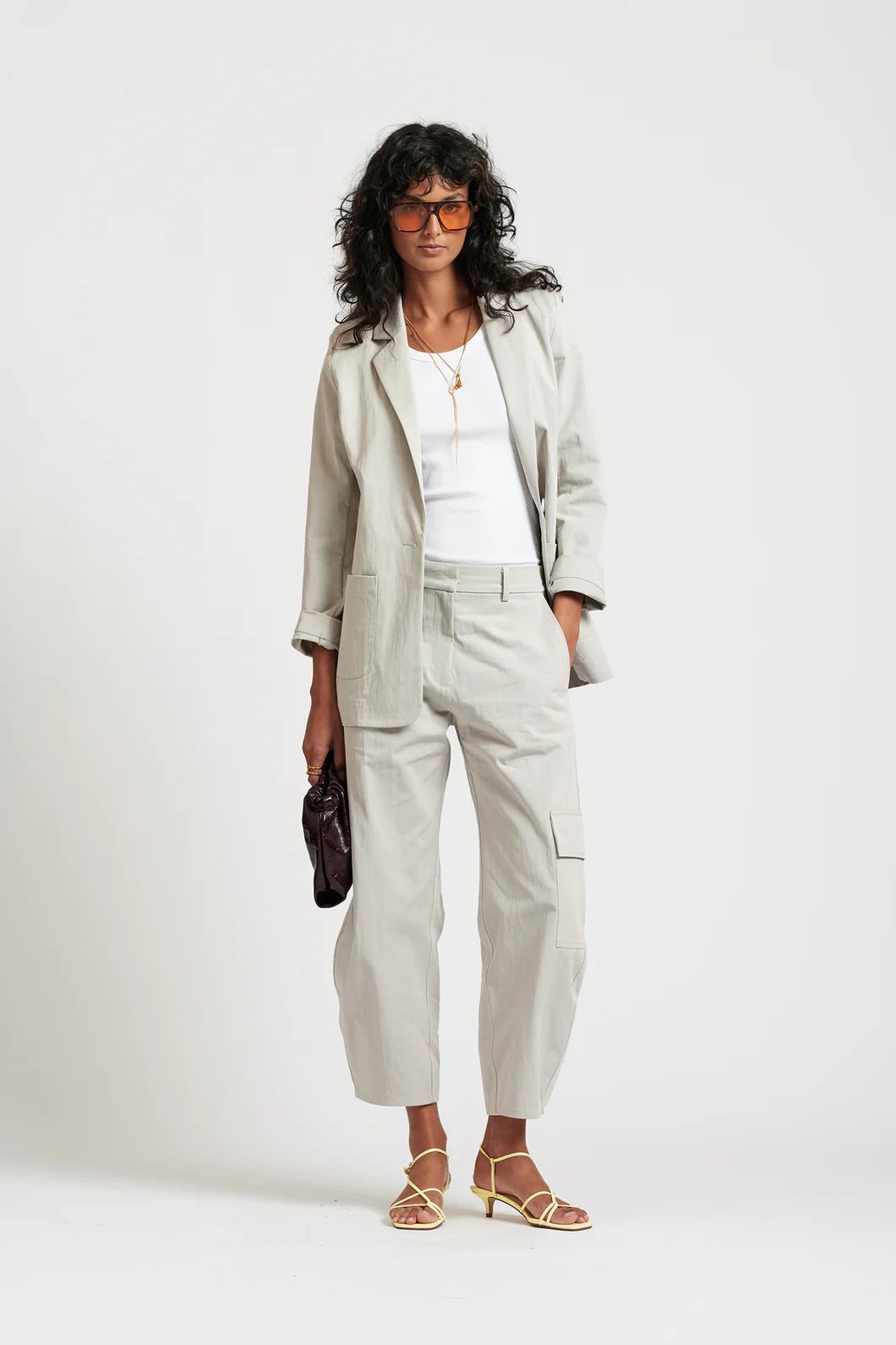 Le Weekend Cotton Nylon Blazer | Icy Grey