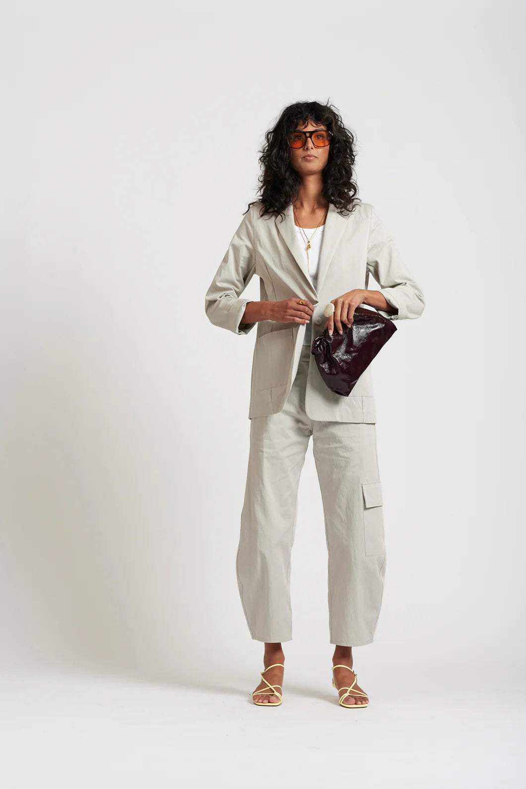 Le Weekend Cotton Nylon Blazer | Icy Grey