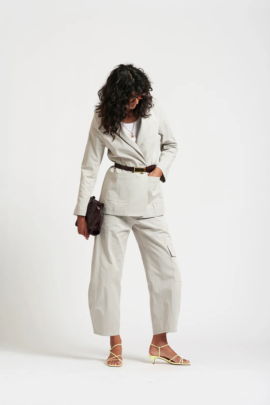 Le Weekend Cotton Nylon Blazer | Icy Grey