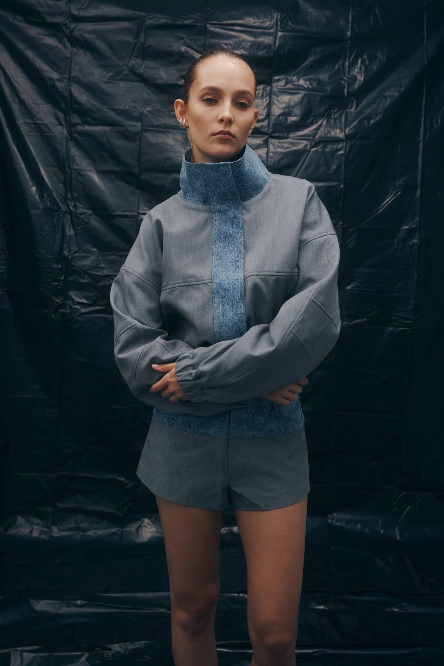 Tove Short | Grey Blue Denim