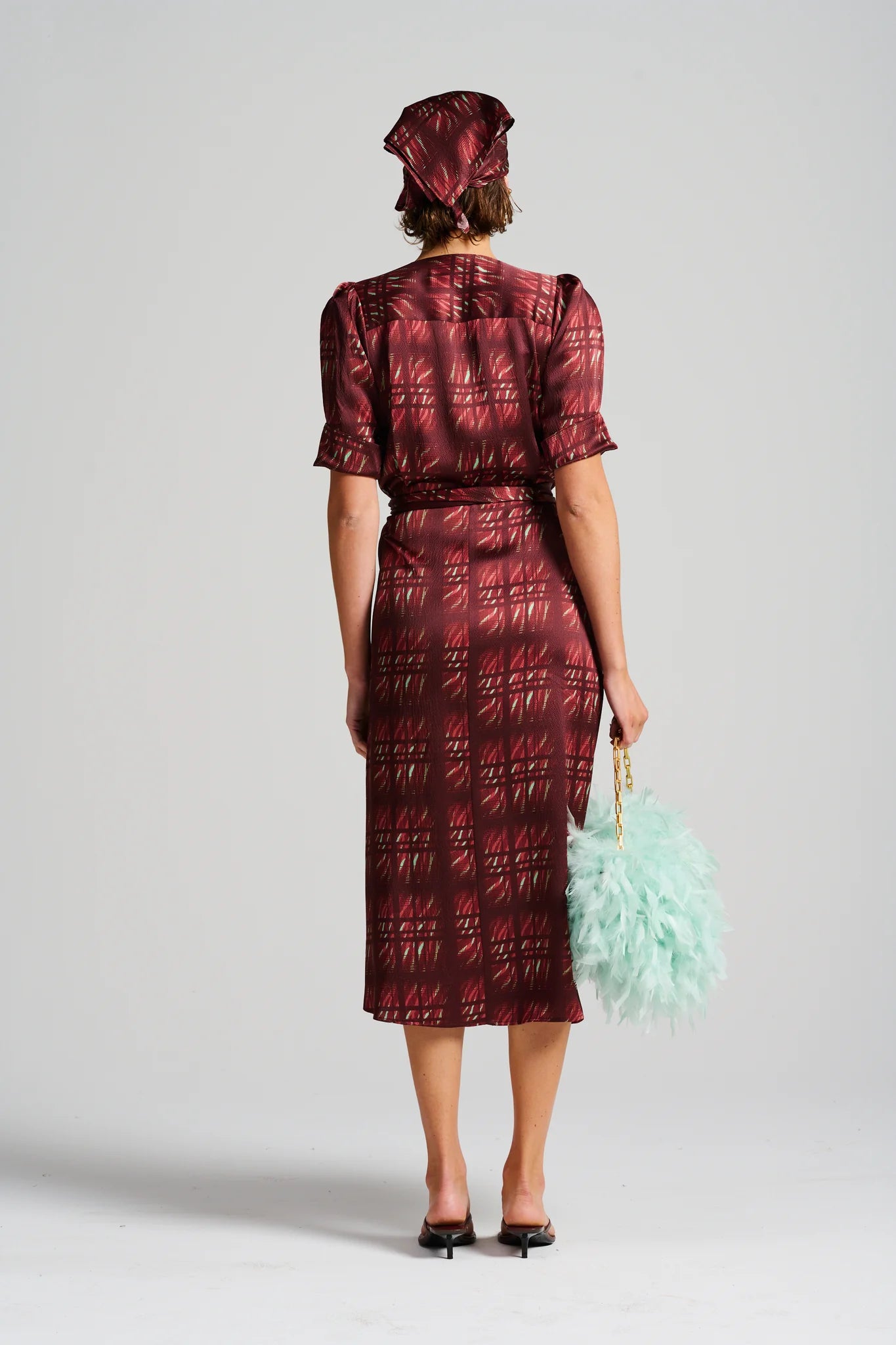 Le Cocktail Print Dress | Burgundy / Mint