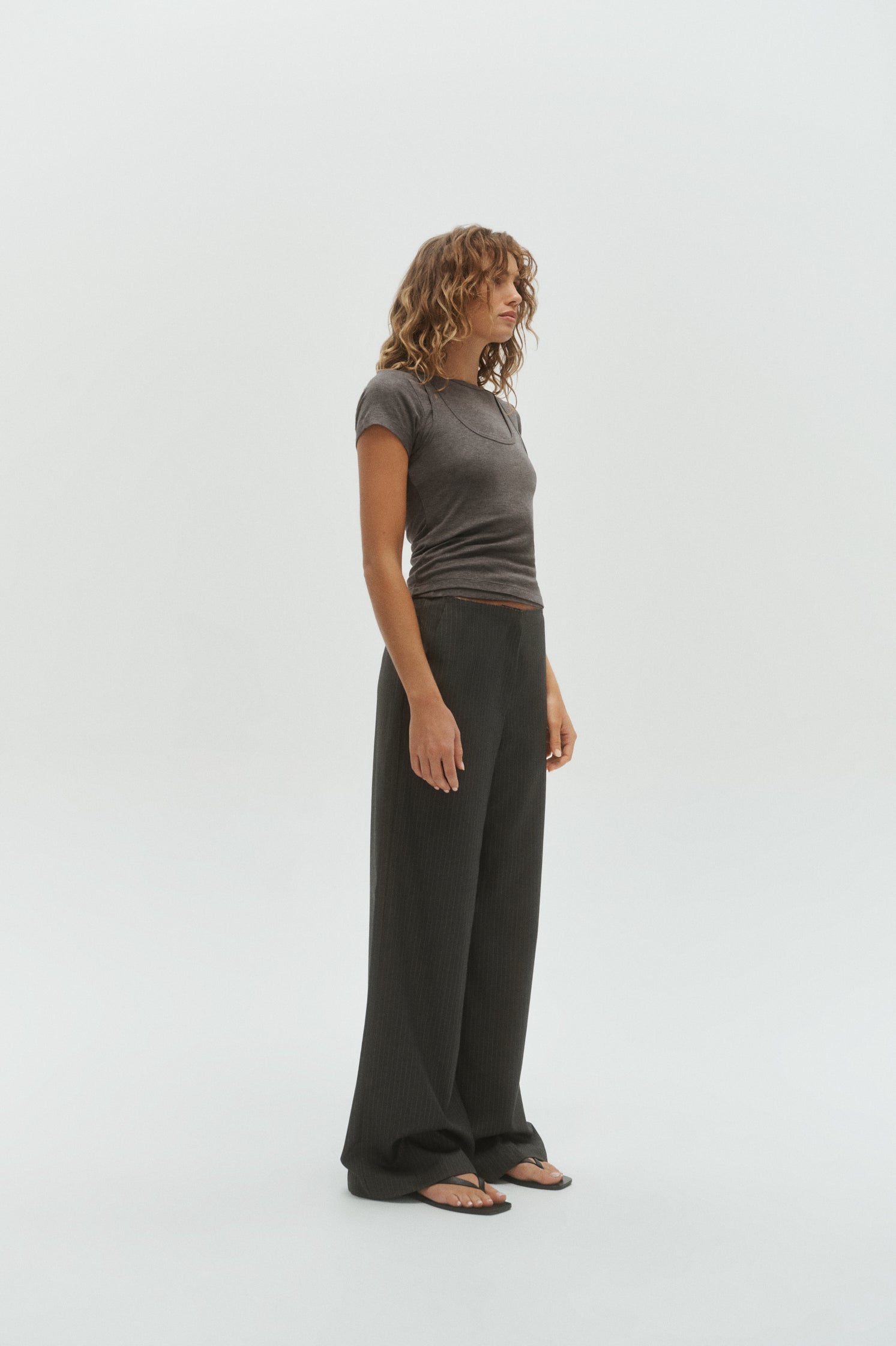 Heath Double Layered Top | Charcoal