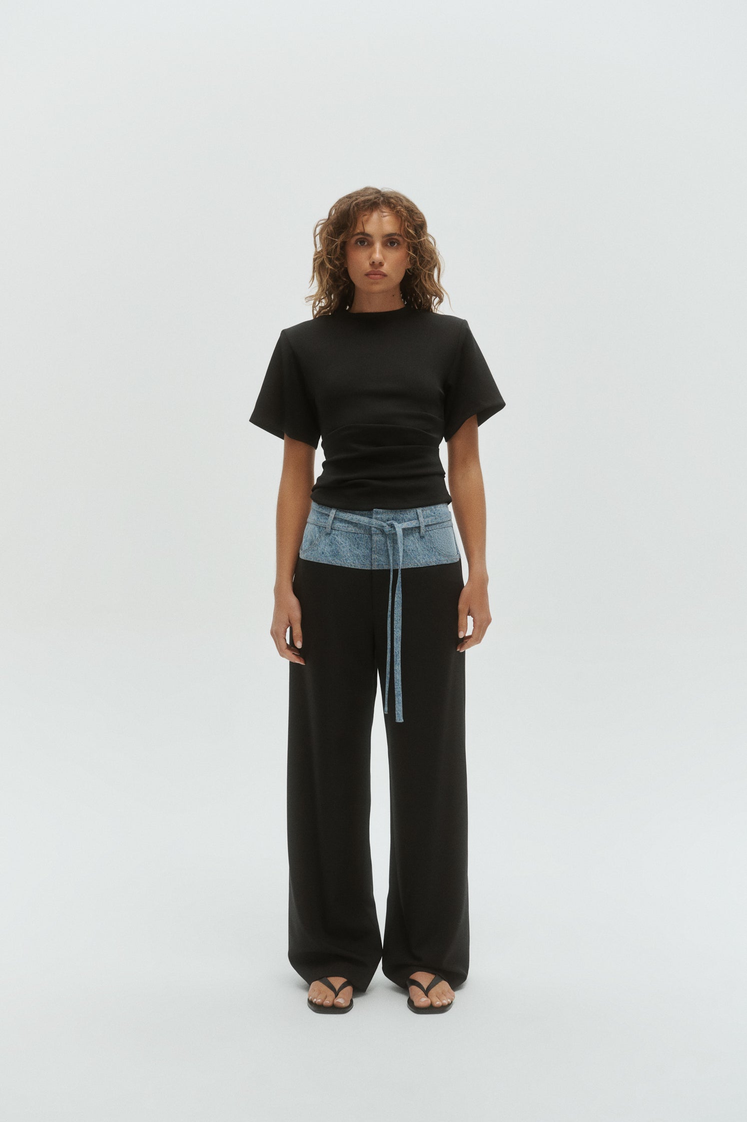 Tove Pant | Black Blue Denim
