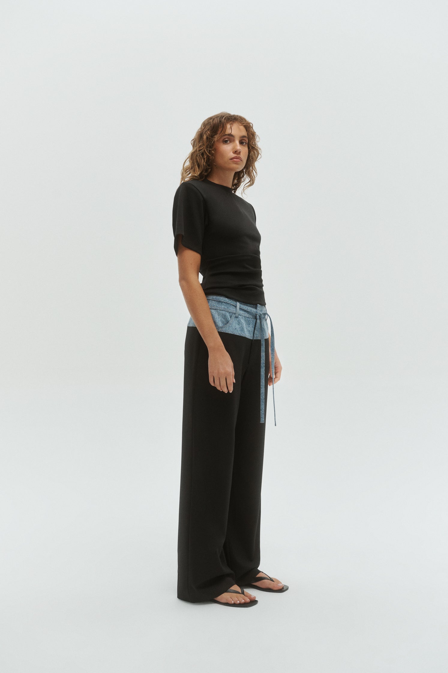 Tove Pant | Black Blue Denim