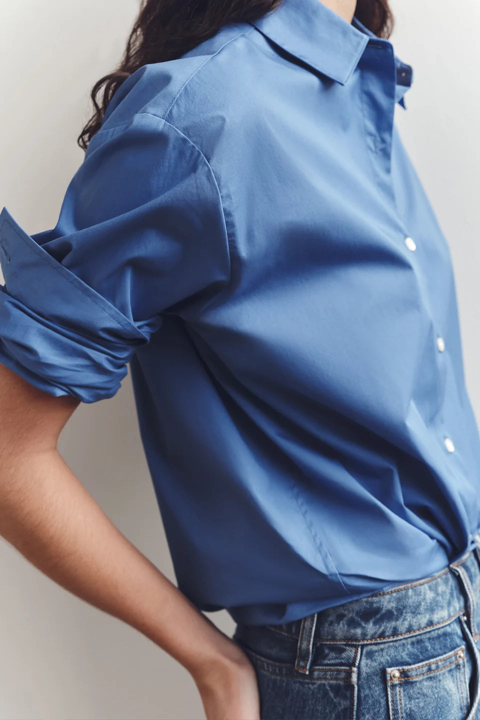 Micha Poplin Shirt | New Blue