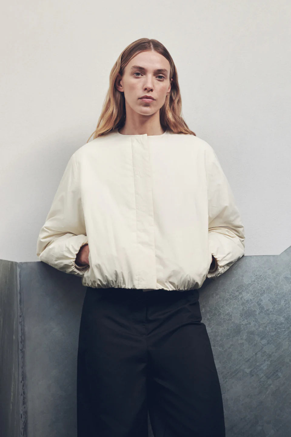 Zoie Padded Bomber | Antique White