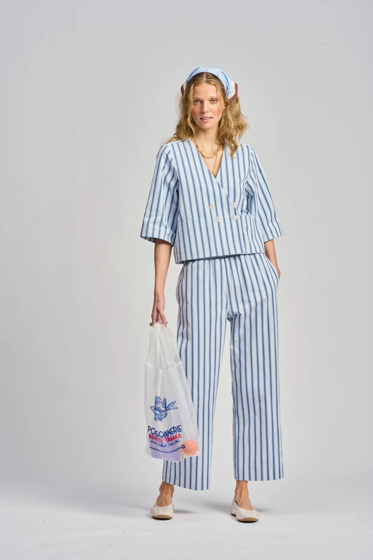 Le Bistrot Stripe Shirt Jacket | Japanese Denim
