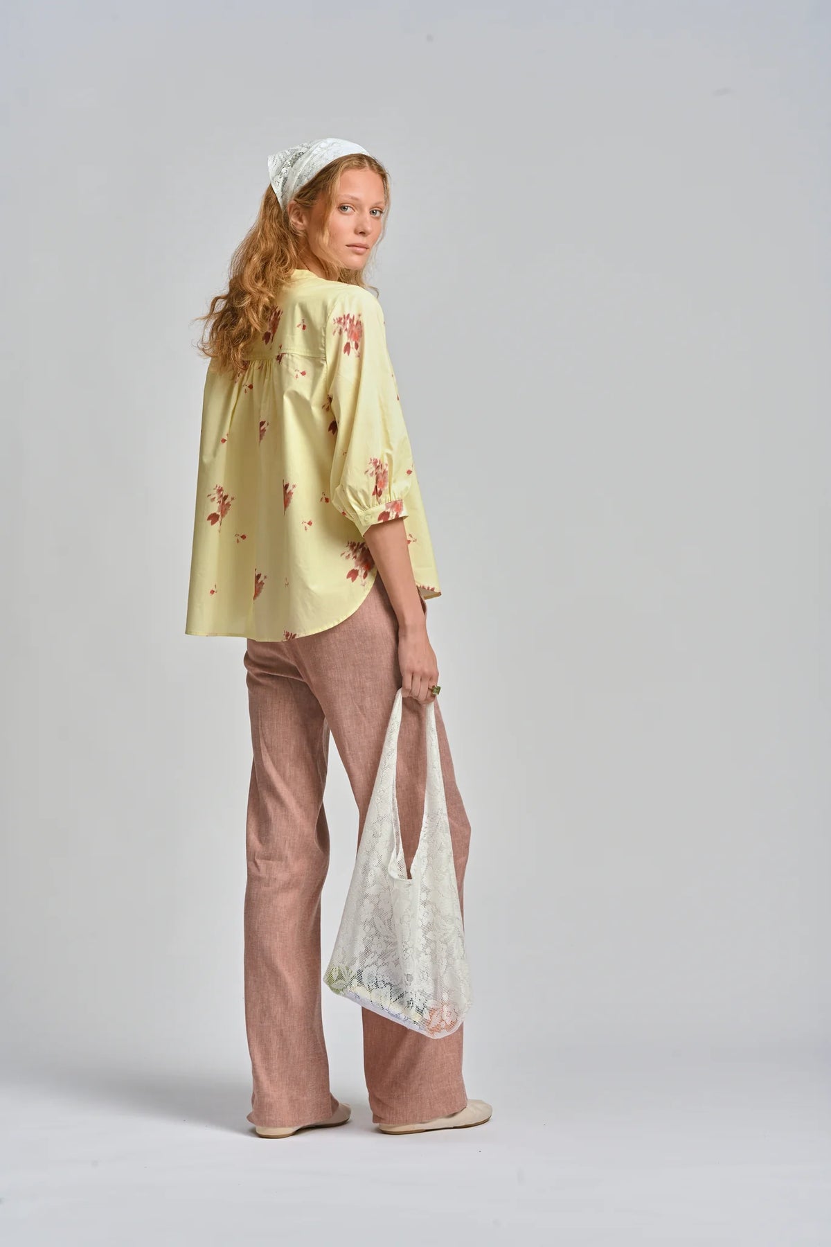 Le Tablecloth Frill Shirt | Lemon Butter