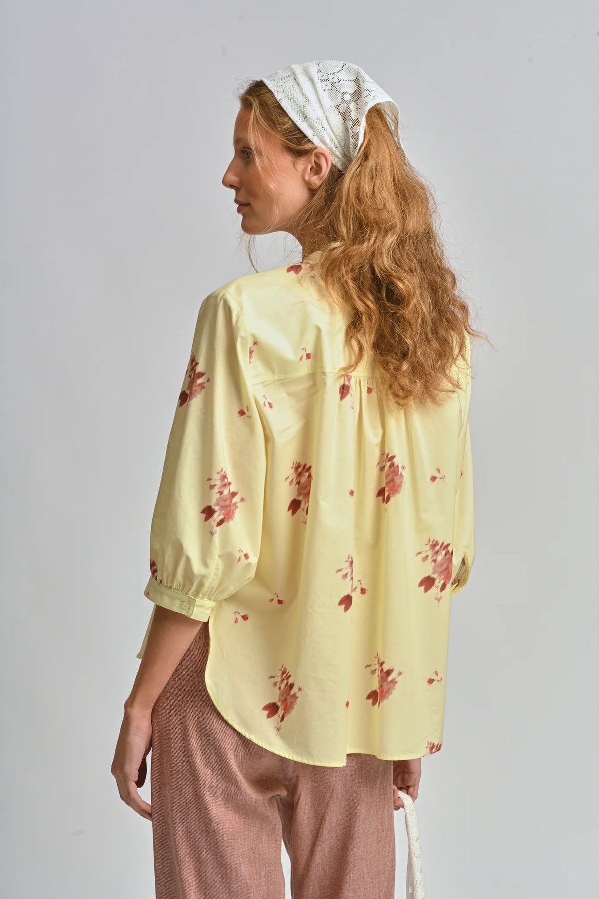 Le Tablecloth Frill Shirt | Lemon Butter