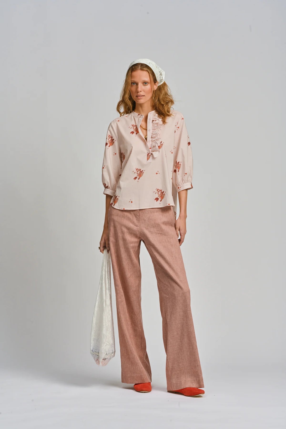 Le Tablecloth Frill Shirt | Rosa
