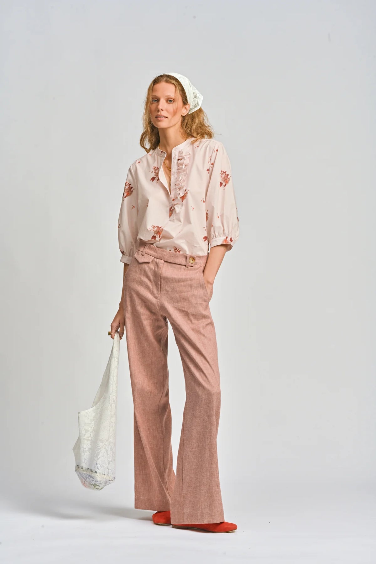 Le Tablecloth Frill Shirt | Rosa