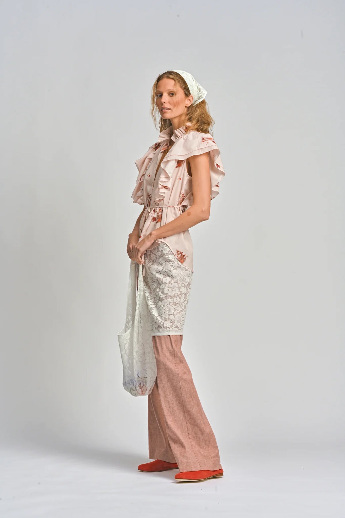 Le Tablecloth Frill Top | Rosa