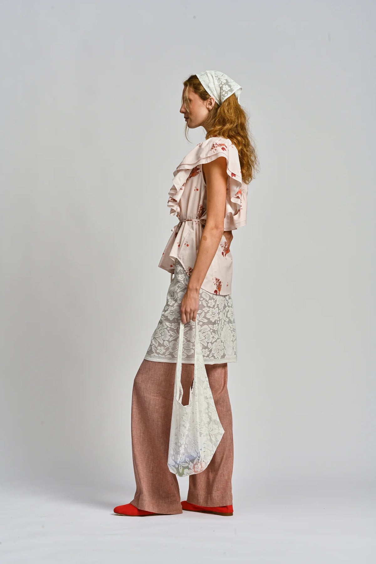 Le Tablecloth Frill Top | Rosa
