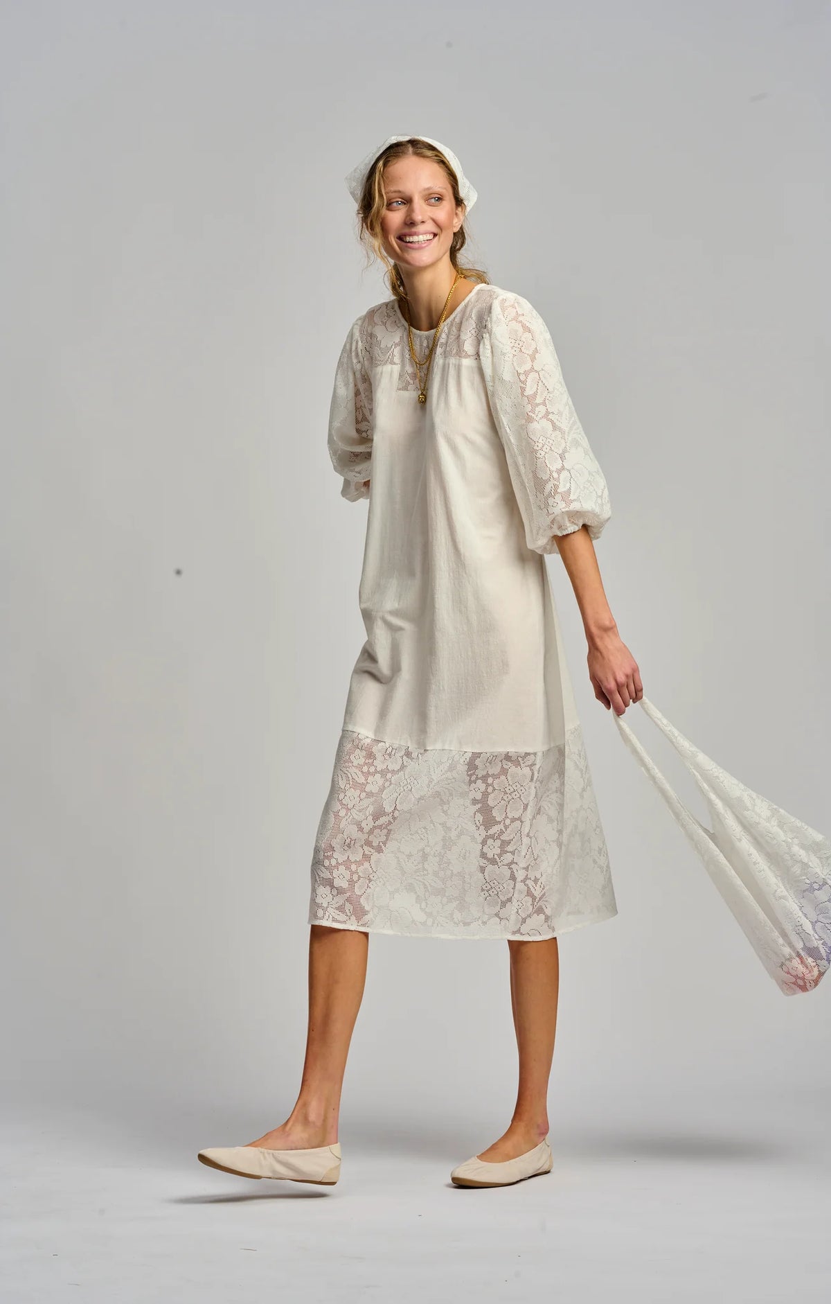 Le Filet Lace Dress | Off White *PRE-ORDER