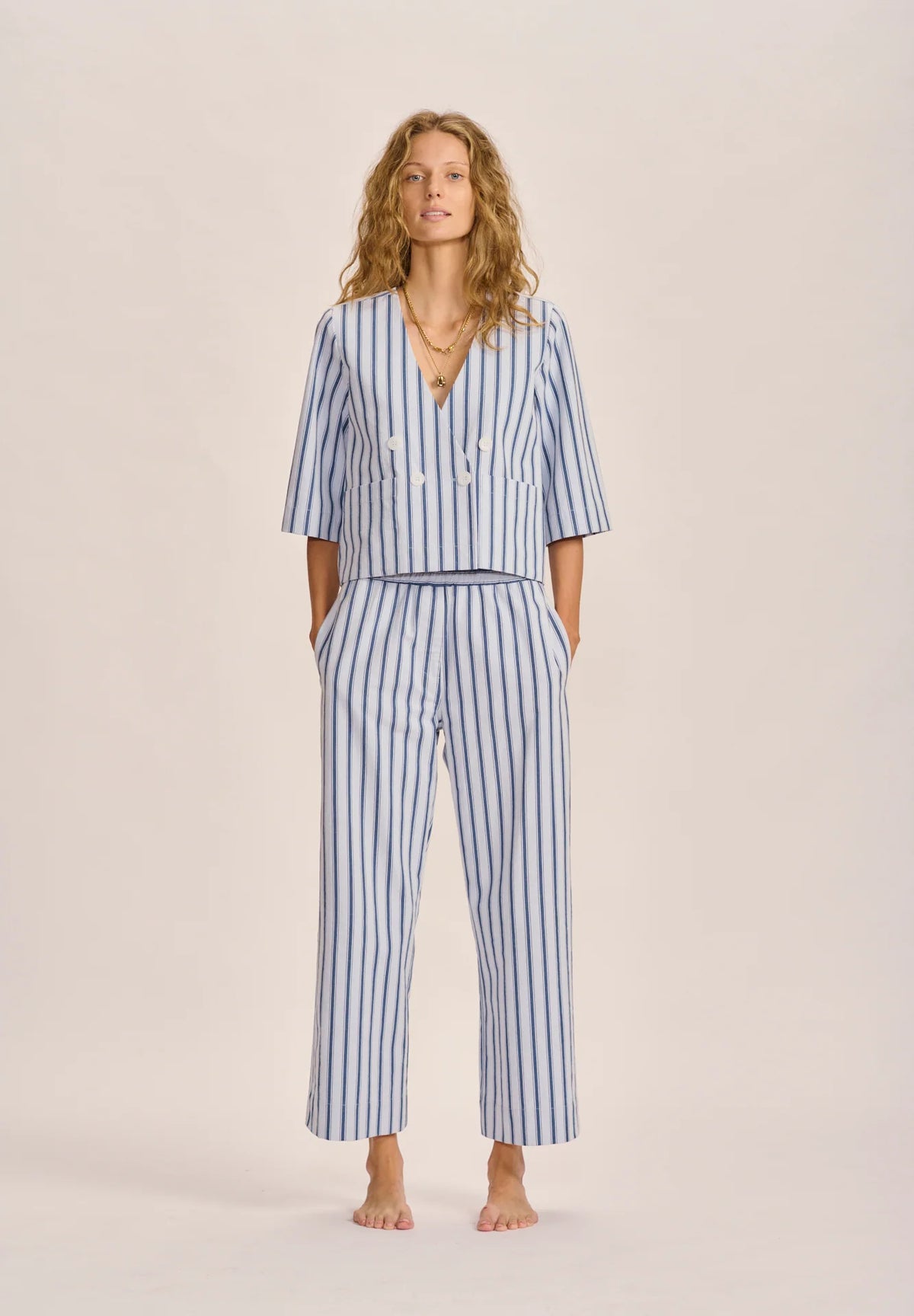 Le Bistrot Stripe Shirt Jacket | Japanese Denim