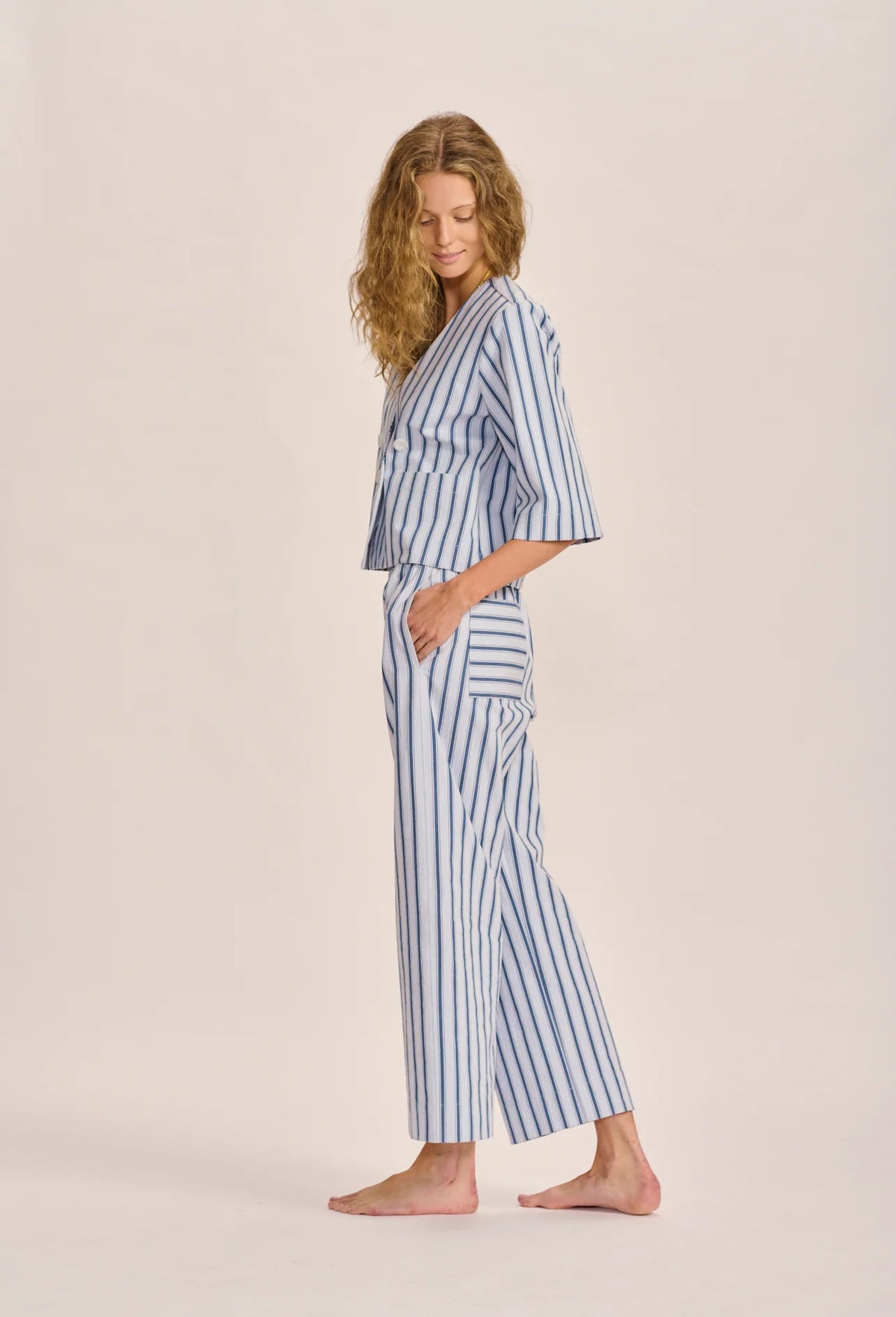 Le Bistrot Stripe Denim Pant | Japanese Denim