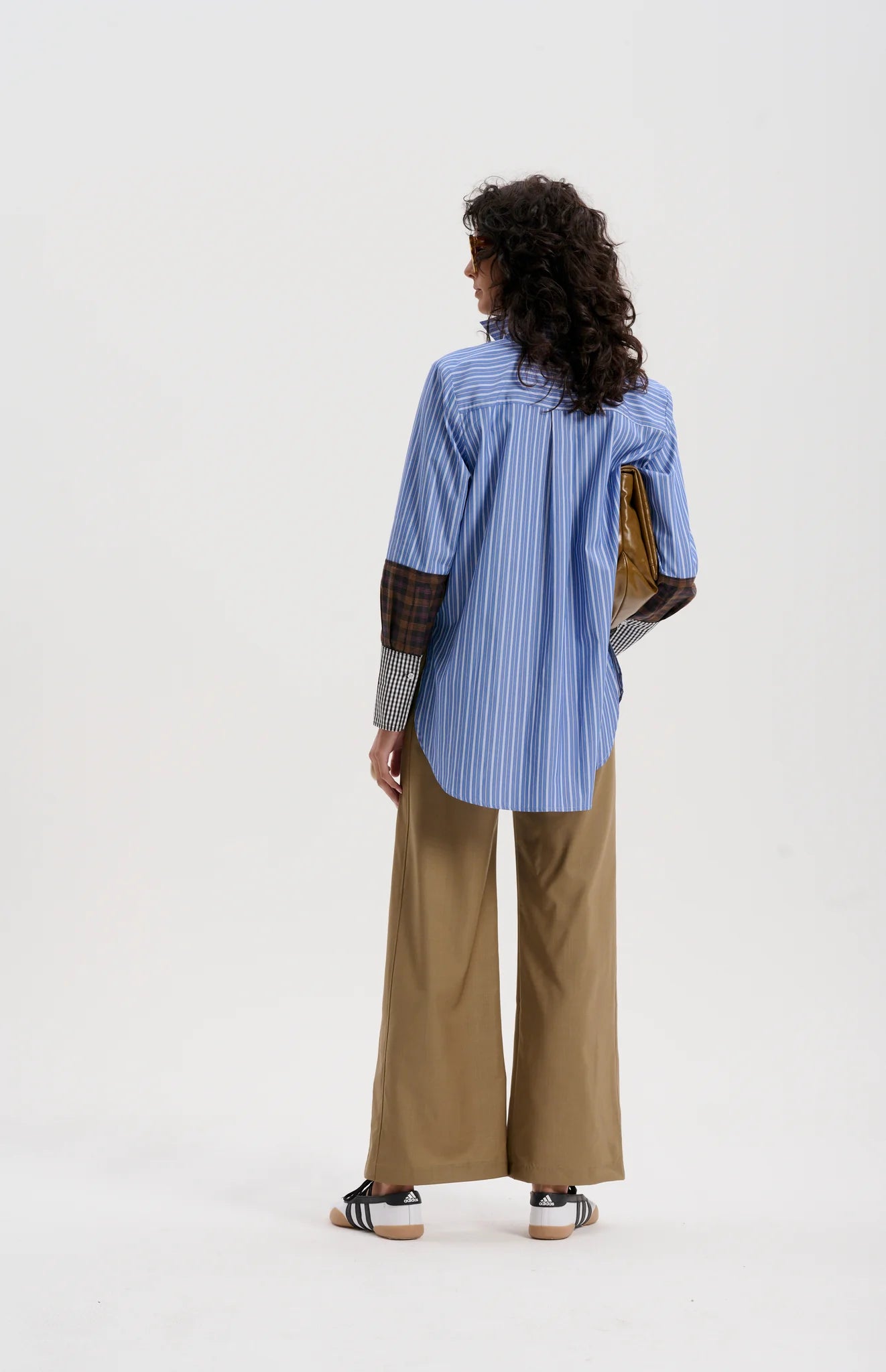 Stripe Shirt with Mixed Cuffs | Indigo