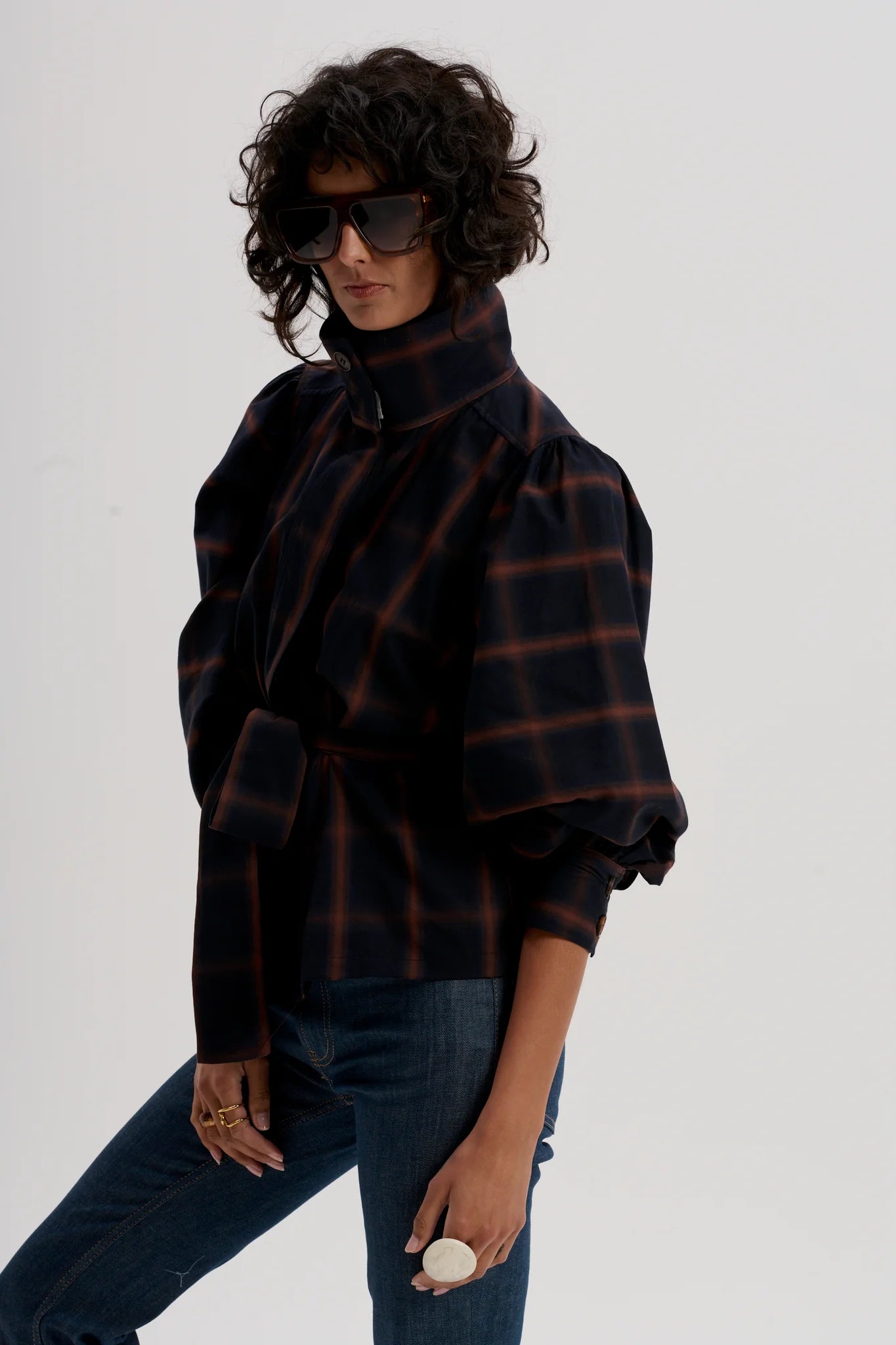 Storm Collar Trench Shirt | Ink Check