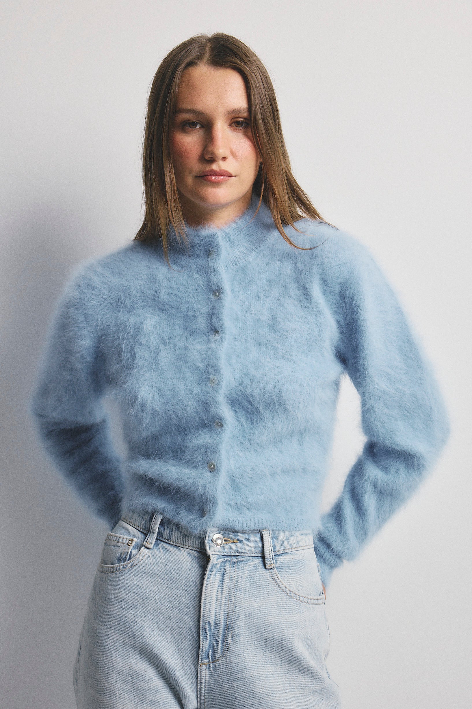 Bella Cashmere Cardigan | Sky