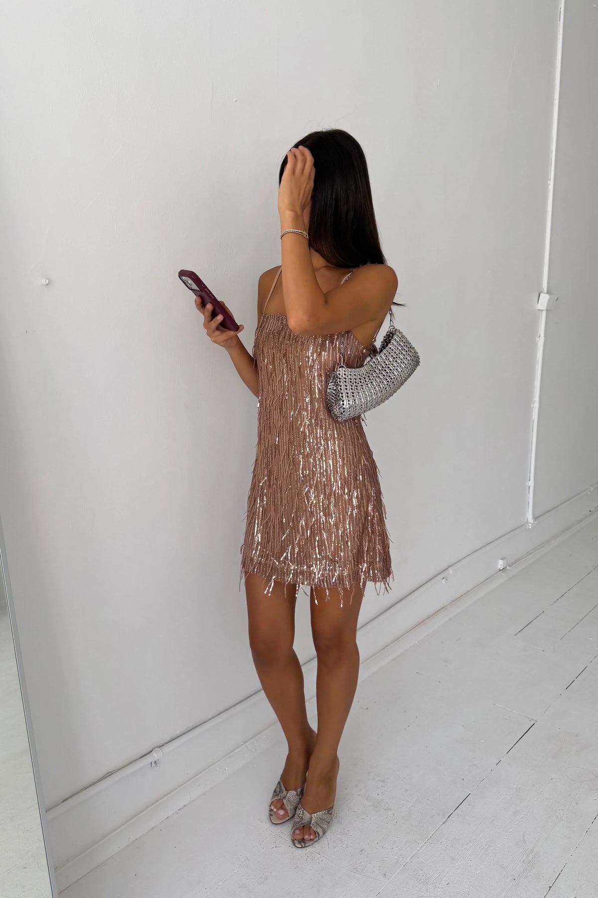 Shift Mini Dress | Gold Sequin