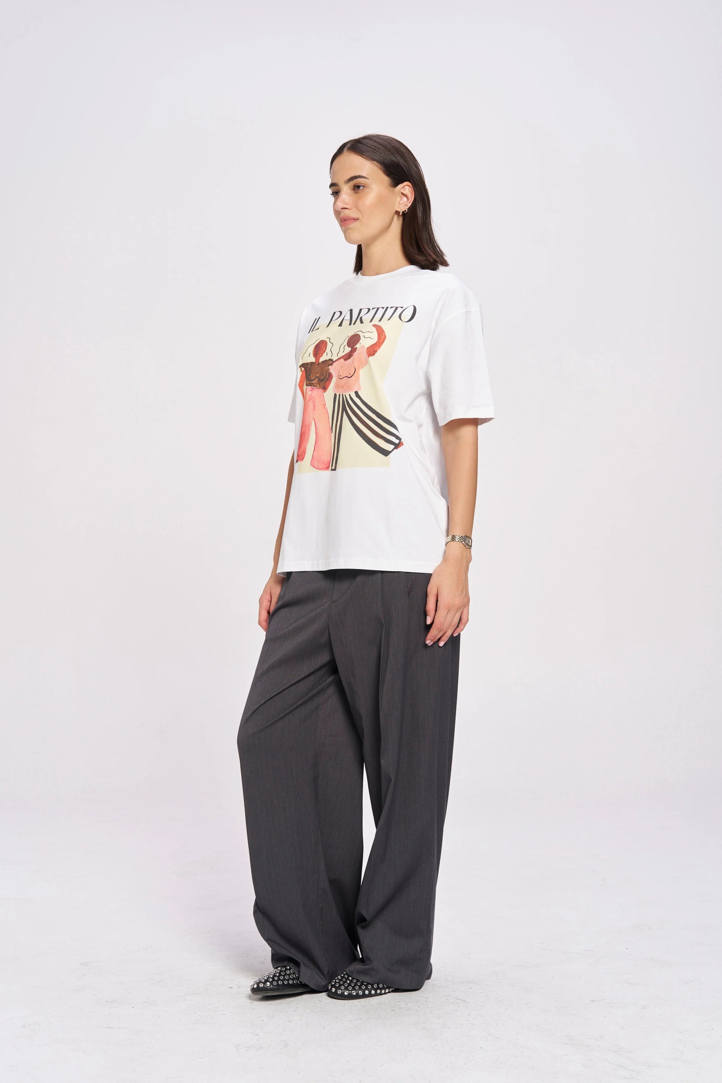 Partito Oversize Tee | Lucent White