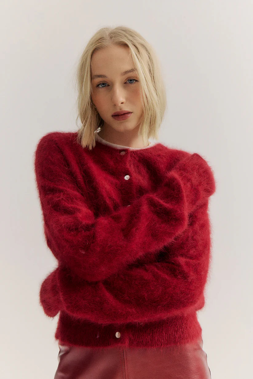 Frankie Crew Cardigan | Merlot
