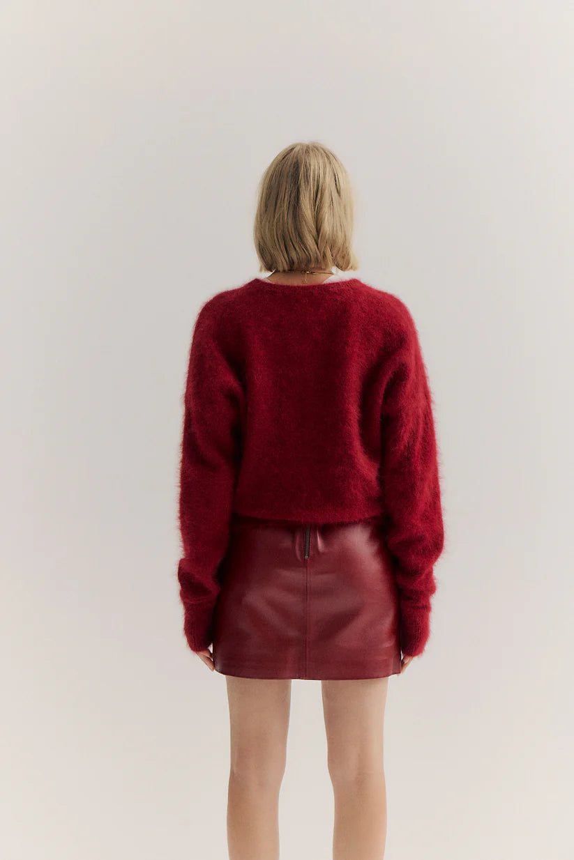 Frankie Crew Cardigan | Merlot