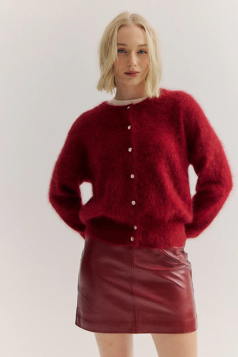 Frankie Crew Cardigan | Merlot