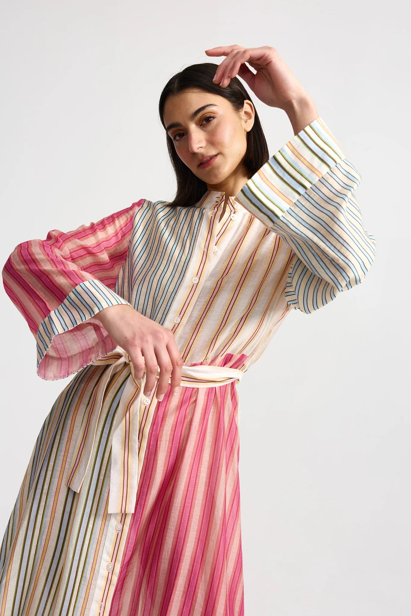 Neottia Dress | Peony Multi Stripe