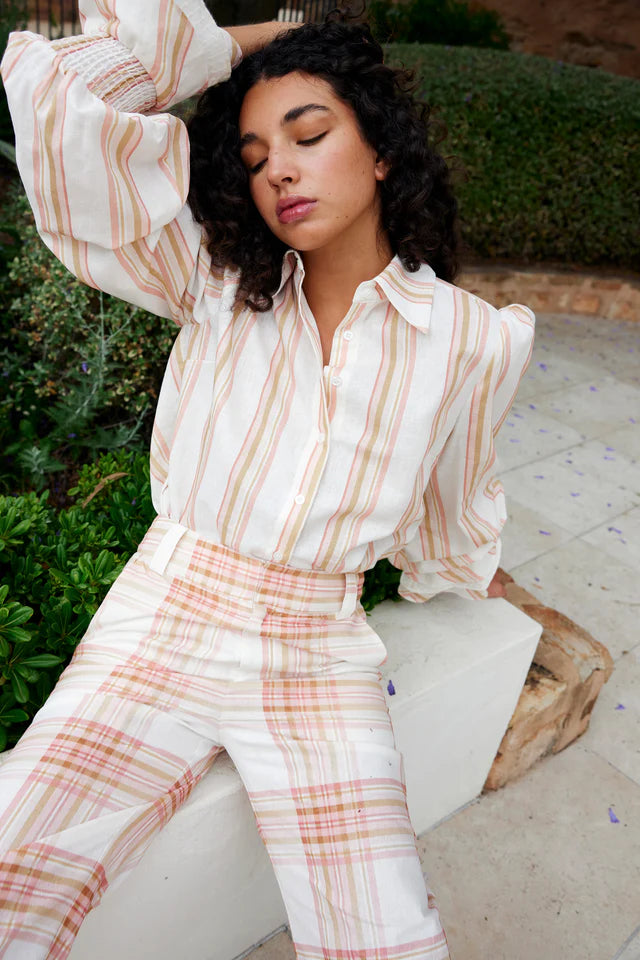 Lucinda Blouse | Peony/Antique Stripe