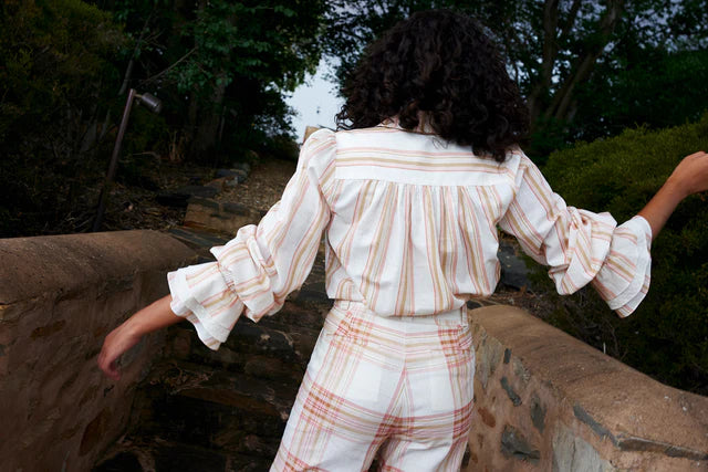 Lucinda Blouse | Peony/Antique Stripe