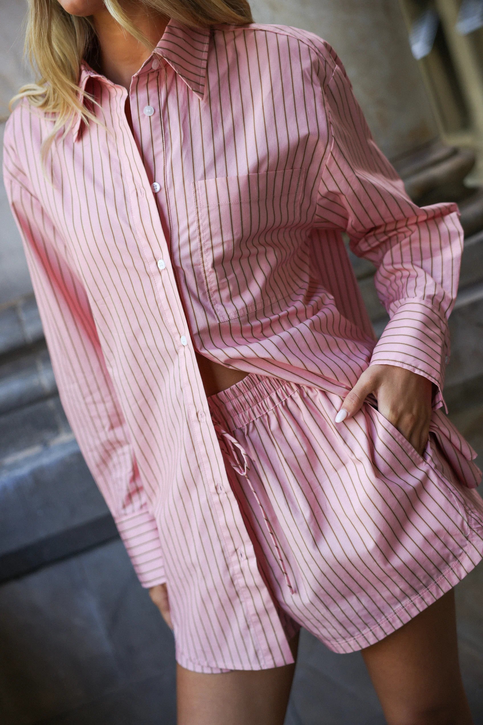 Buddy Shirt | Tea Rose Stripe