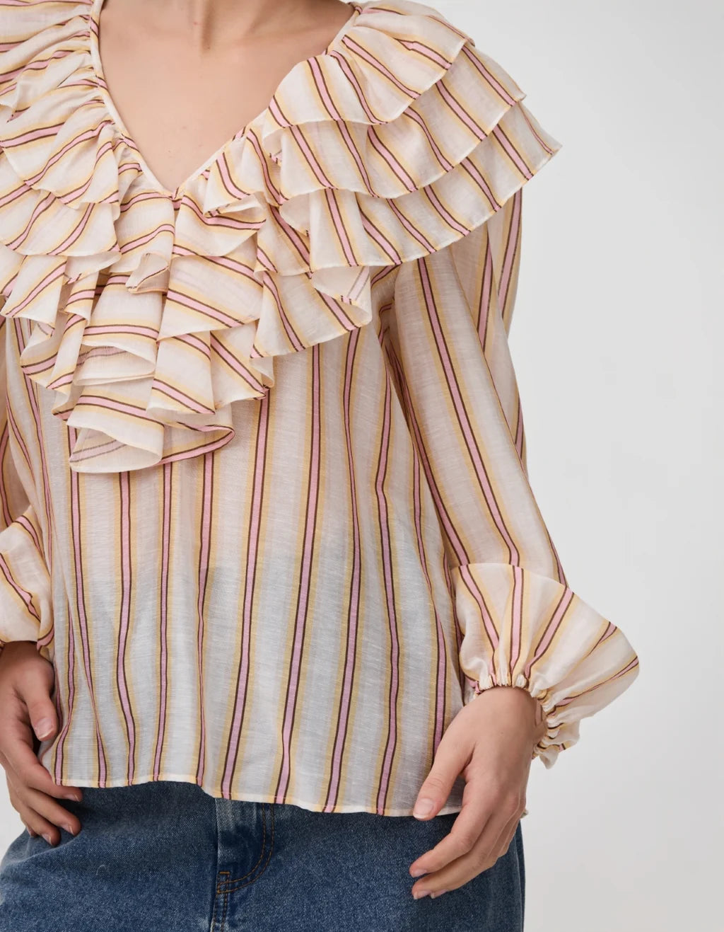 Ellery Blouse Shirt | Jaipur Harvest Stripe