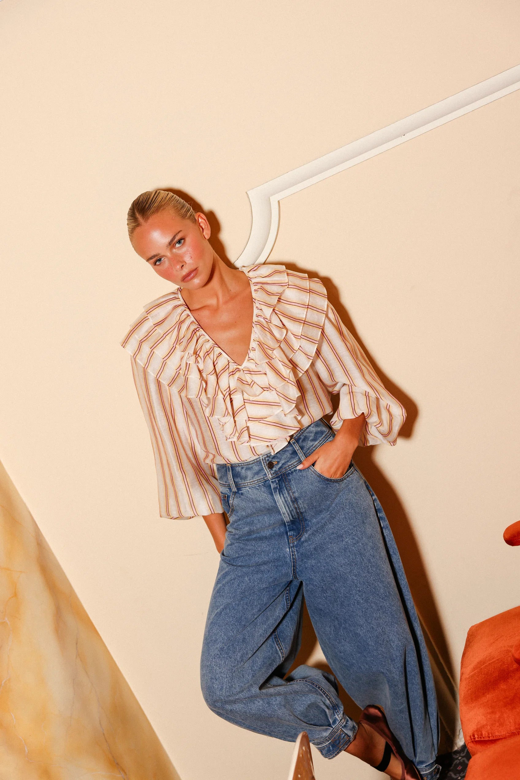 Ellery Blouse Shirt | Jaipur Harvest Stripe