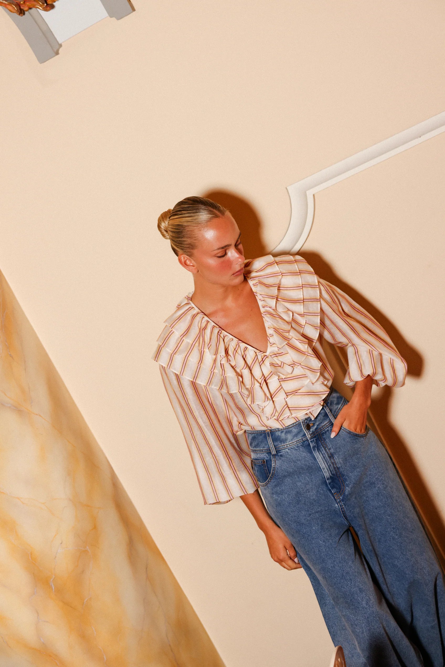 Ellery Blouse Shirt | Jaipur Harvest Stripe