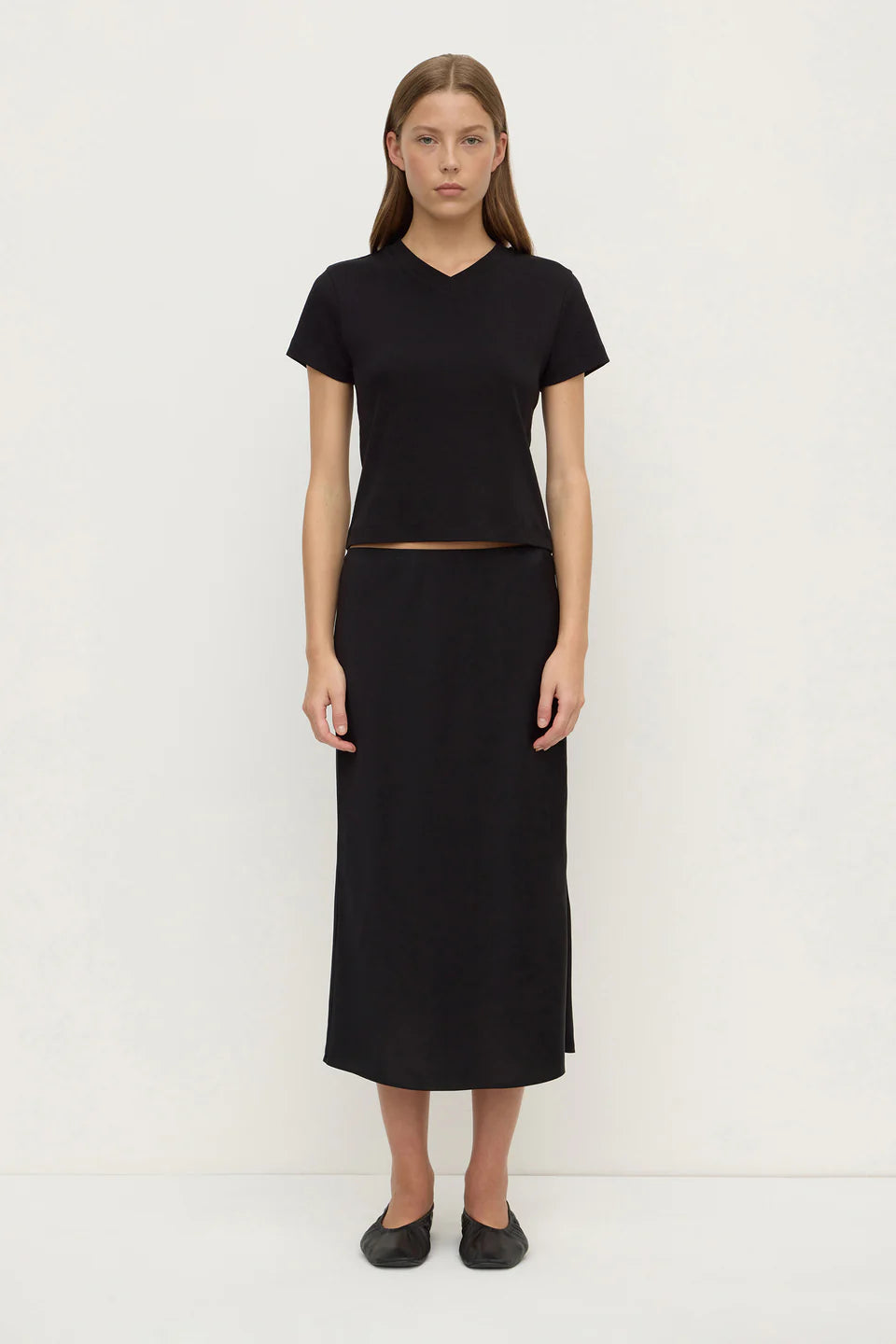 Amaris Silk Skirt | Black
