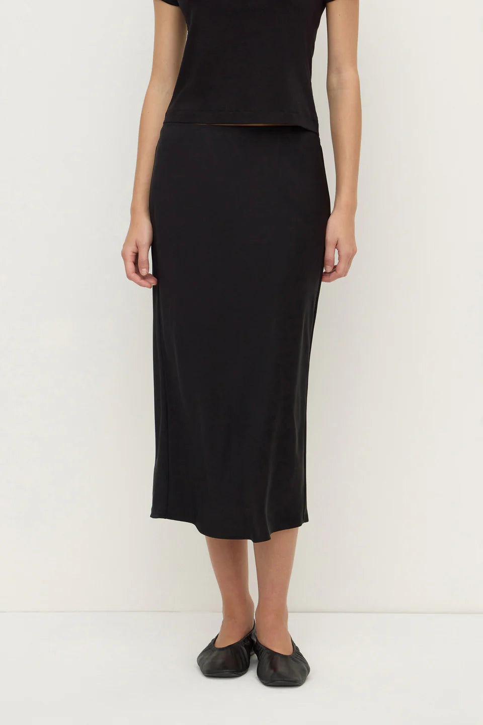 Amaris Silk Skirt | Black