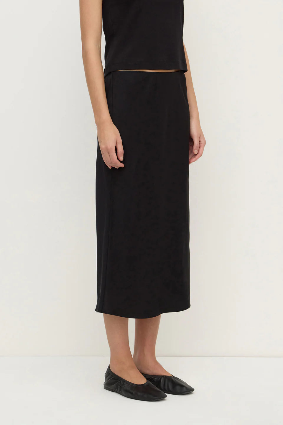 Amaris Silk Skirt | Black
