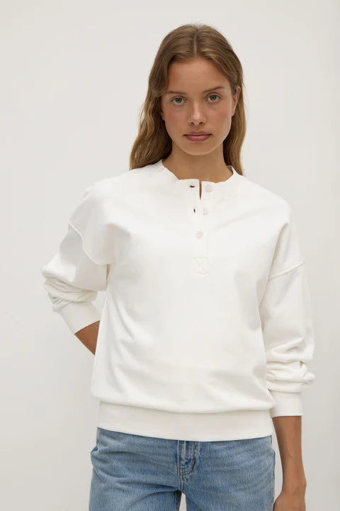 Anya Fleece Crew | Antique White