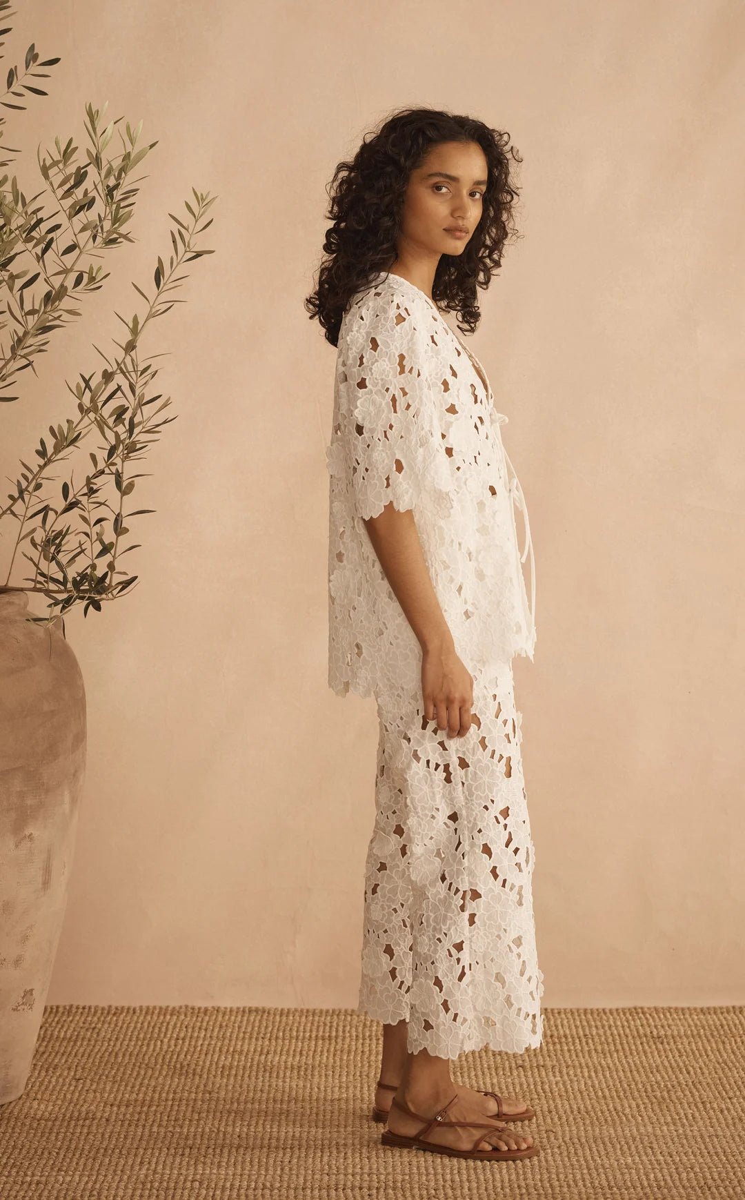 Applique Tie Front Top