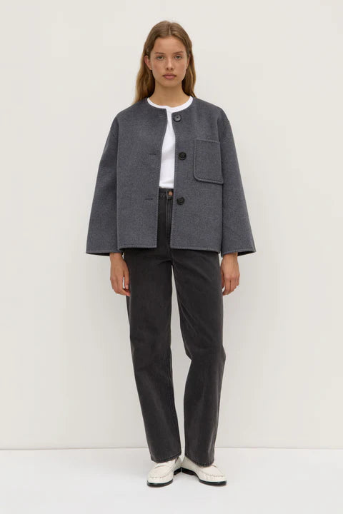 Camille Wool Cashmere Jacket | Charcoal Marle
