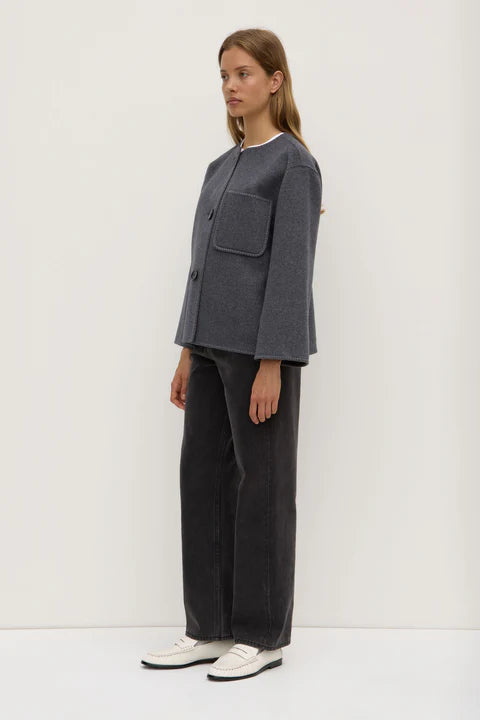 Camille Wool Cashmere Jacket | Charcoal Marle